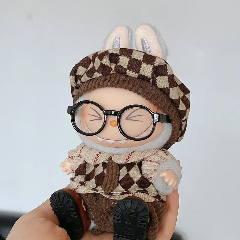 6.5cm Glasses for Labubu Accessories Transparent Plastic Glasses for Labubu Dolls Plush Doll for DIY Toys Doll Glasses Accessory