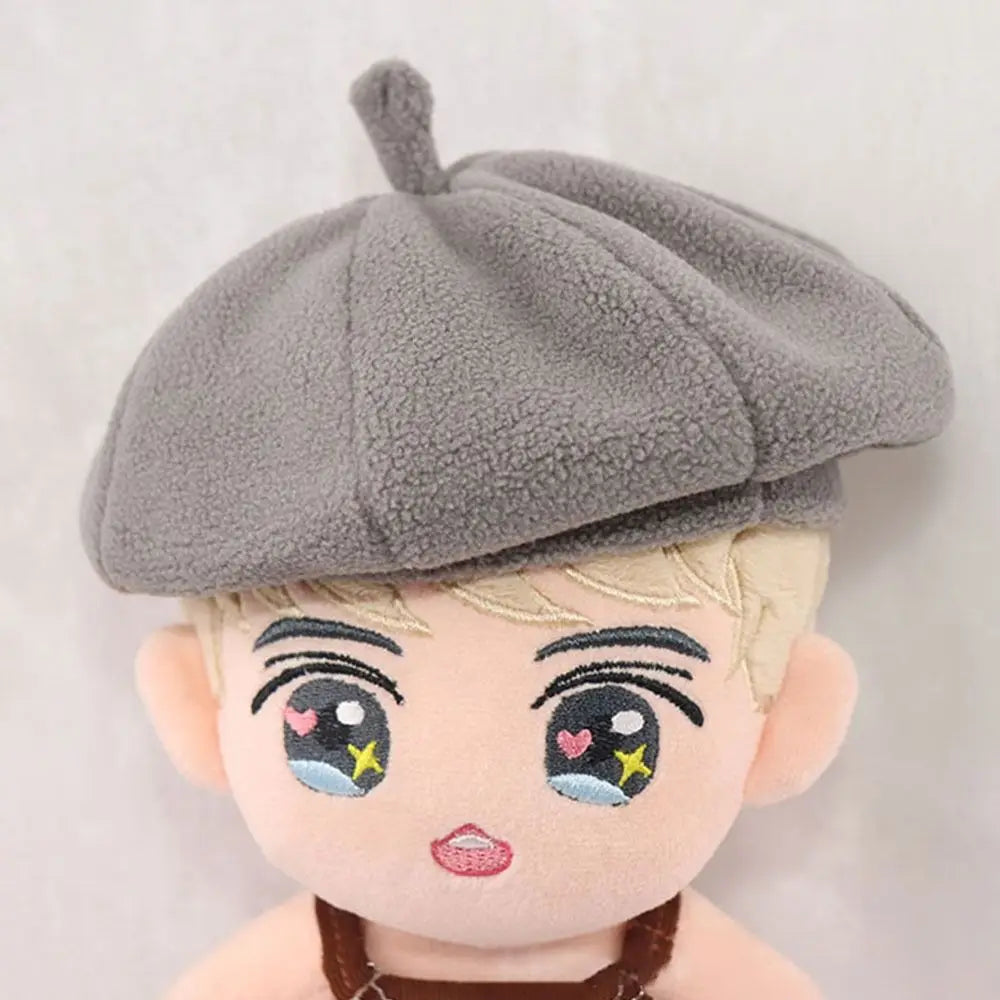 Fashion Caps for 20cm Dolls Beret Hat Candy Color Cute Flannel Casual Hat For Plush Doll Head Doll Fisherman Hat Accessories