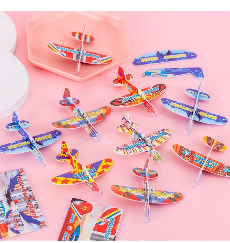 10/20Pcs Mini DIY Hand Throw Flying Glider Planes Foam Airplane Game Toys Kids Birthday Party Favors Baby Shower Fillers Gift