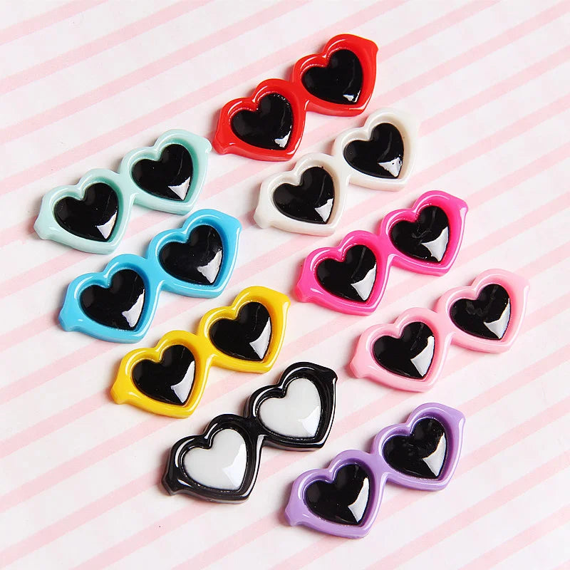 10pcs Doll Sunglasses Glasses Love Heart on Toys Dolls Princess Dress Up Accessories