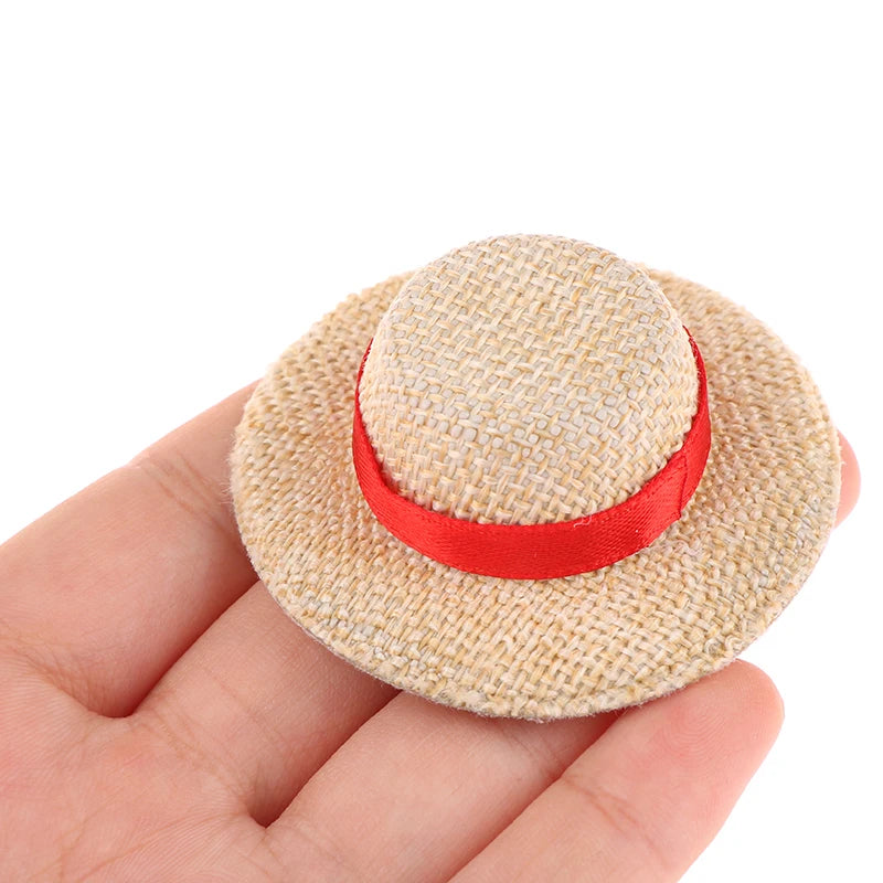 New 1Pcs Doll House Doll Mini Straw Hat Sun Cap For Doll Clothes Accessories DIY Decoration Pretend Play Toys