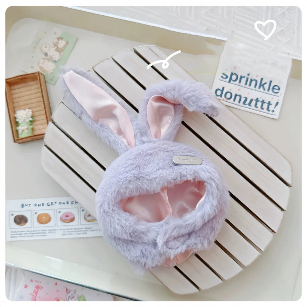 Cute Cotton Doll Rabbit Ears Hat for 10/15/17cm Star Body Doll Plush Hat Dress Up Accessories DIY Toy