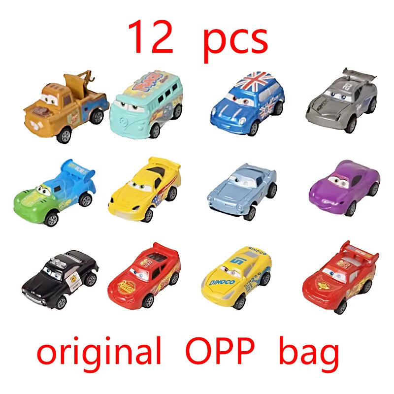 Mini 12 pcs Disney Pixar Cars 3 Piston Cup Rebound Car  Collection Lightning McQueen Jackson Storm PVC Car Model Toy for childre