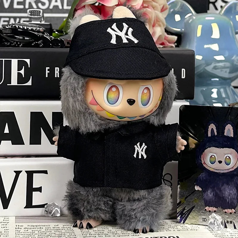 For 17cm Labubu Clothing Set Baseball jersey Catcher gloves Baseball bat Hat V1 V2 V3 Labubu Clothes Doll Accessories Toys