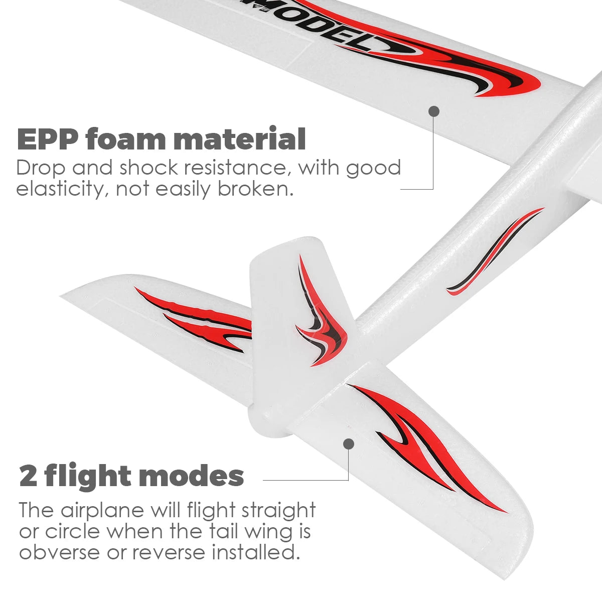 48/99CM Large Foam Glider Airplane Hand Throwing Planes Outdoor Toy 2 Flight Mode Flying Toy for Kids Birthday Party Favors