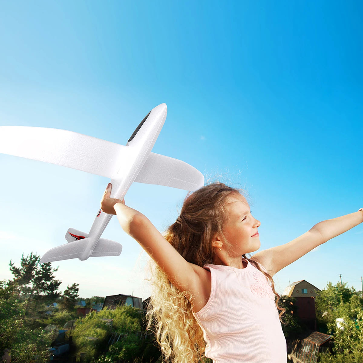 48/99CM Large Foam Glider Airplane Hand Throwing Planes Outdoor Toy 2 Flight Mode Flying Toy for Kids Birthday Party Favors
