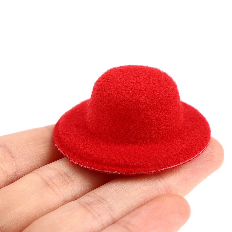 5Pcs 1:12 Dollhouse Miniature Hat Mini Dolls Hat Ornament Dolls House Accessories Kids Toys Gifts Rndom Color