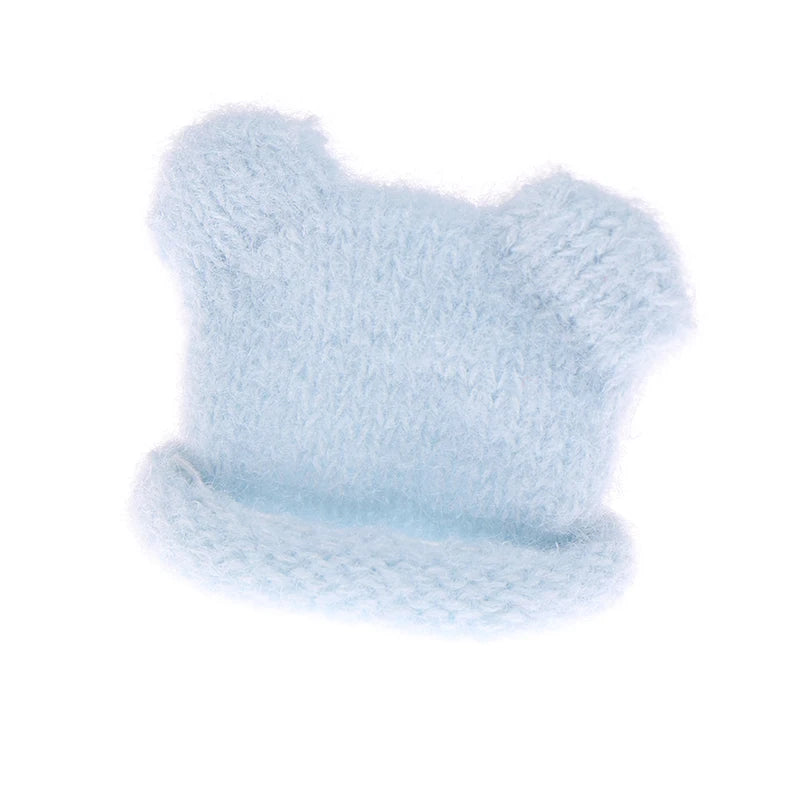1/12 Doll Mini Colorful Knitted Hat Simulation Handmade Hats Toys Doll Dress Up Accessories For Kids Pretend Play Toy