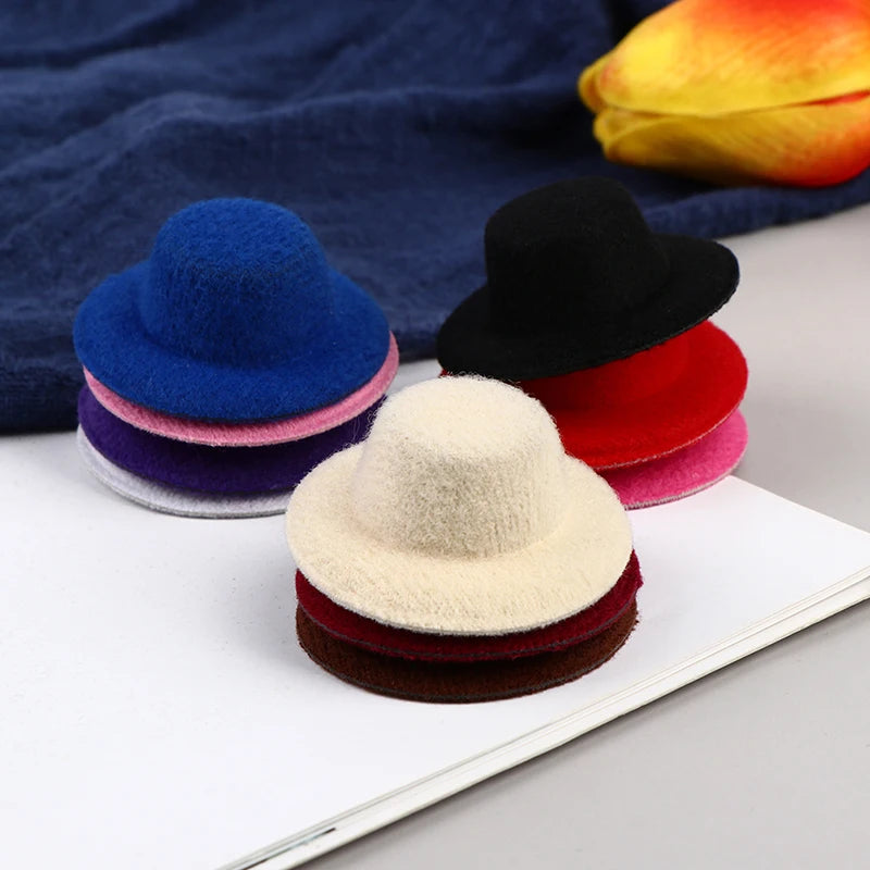 5Pcs 1:12 Dollhouse Miniature Hat Mini Dolls Hat Ornament Dolls House Accessories Kids Toys Gifts Rndom Color