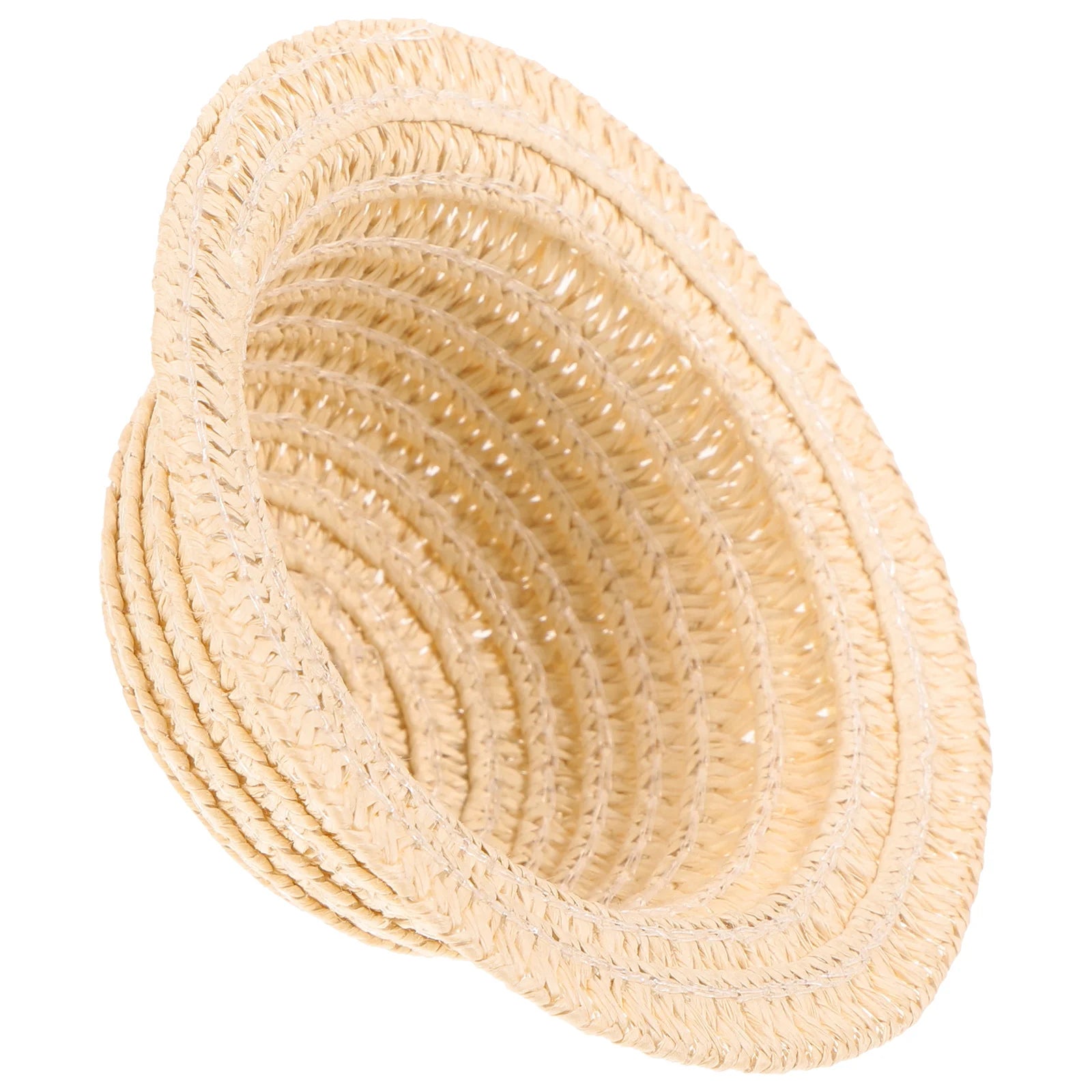 Miniature Straw Decorative Accessory Woven Craft Hat for Dolls Yellow Mini Woven Hat Photo Prop Craft Toy Kids Gift