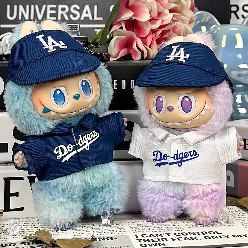 For 17cm Labubu Clothing Set Baseball jersey Catcher gloves Baseball bat Hat V1 V2 V3 Labubu Clothes Doll Accessories Toys