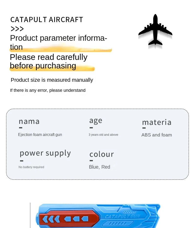 Children's Ejection Aircraft Toys Foam Aircraft Glider Parent-child Outdoor Games Toys Children's Gifts Foam Shooting Flying Toy