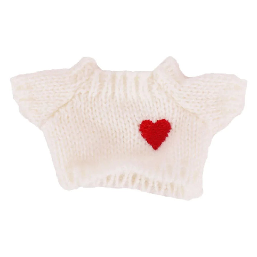 Doll Sweater+Woolen Hat For labubu 17cm Plush Doll Clothes Accessories Girl‘s Toys Birthday And Christmas Gift