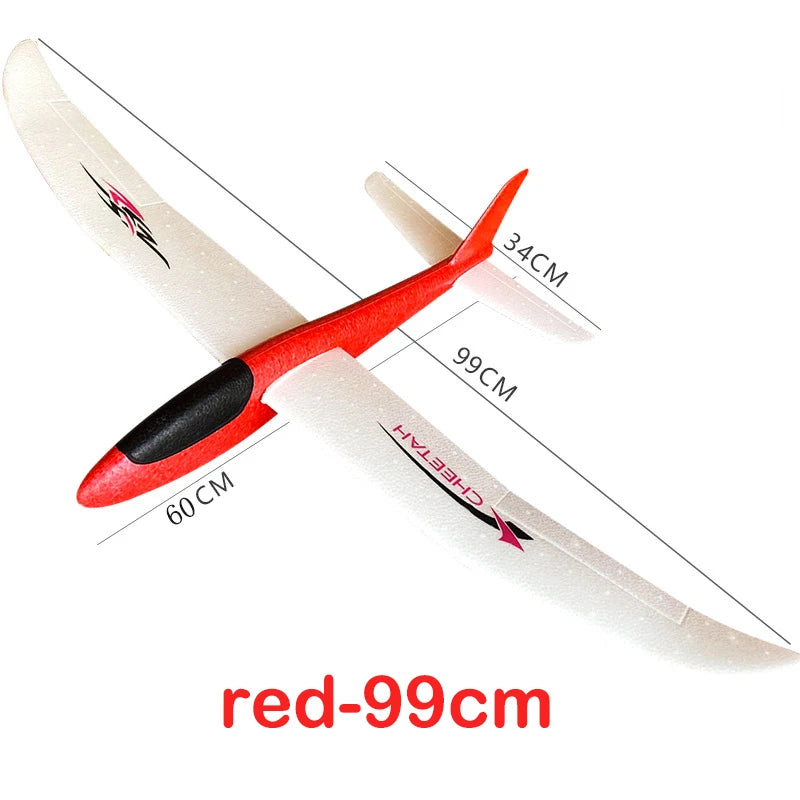 48/99CM Large Foam Glider Airplane Hand Throwing Planes Outdoor Toy 2 Flight Mode Flying Toy for Kids Birthday Party Favors