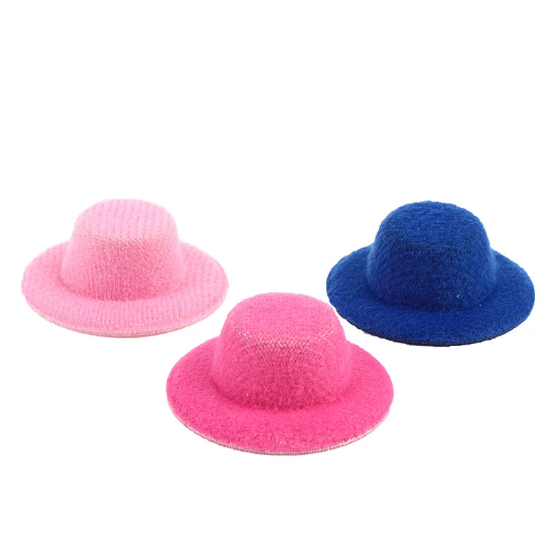 5Pcs 1:12 Dollhouse Miniature Hat Mini Dolls Hat Ornament Dolls House Accessories Kids Toys Gifts Rndom Color