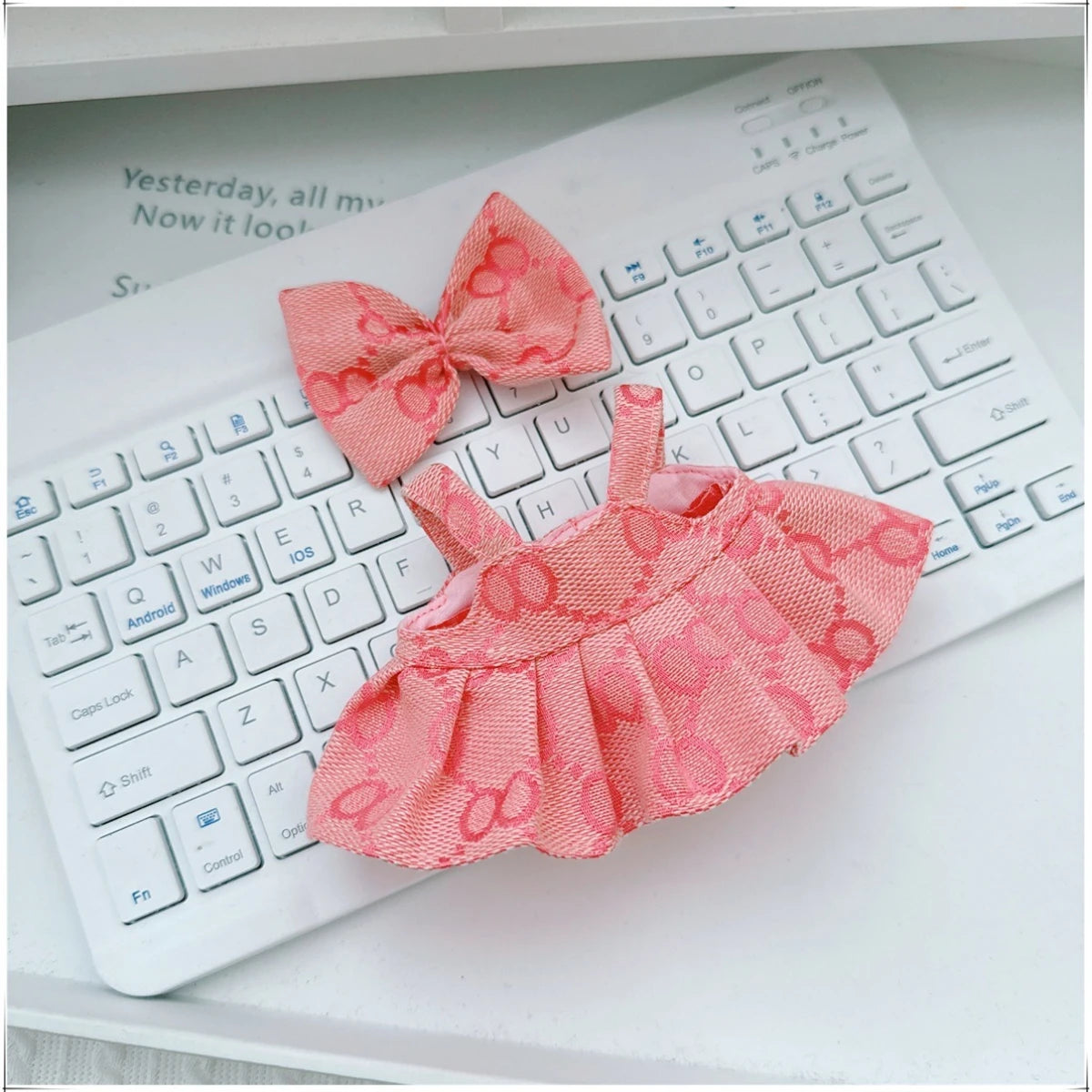 For 17cm Labubu Doll Clothes V1 V2 Doll Clothing Accessories Hat Overall Dress Shoes Bag Doll Accessories Sitting Party Game Toy