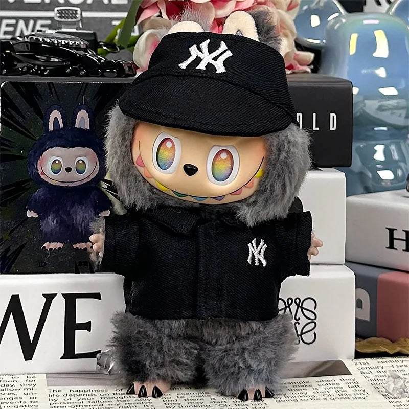 For 17cm Labubu Clothing Set Baseball jersey Catcher gloves Baseball bat Hat V1 V2 V3 Labubu Clothes Doll Accessories Toys