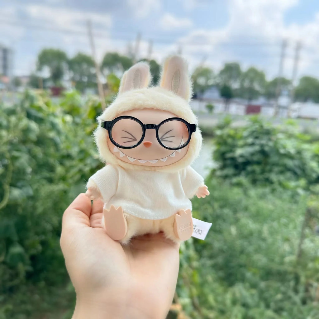 6.5cm Glasses for Labubu Accessories Transparent Plastic Glasses for Labubu Dolls Plush Doll for DIY Toys Doll Glasses Accessory