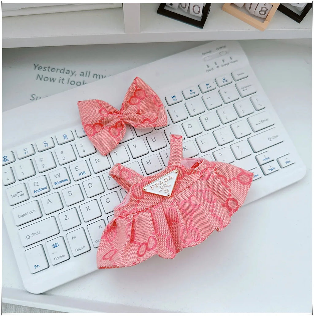 For 17cm Labubu Doll Clothes V1 V2 Doll Clothing Accessories Hat Overall Dress Shoes Bag Doll Accessories Sitting Party Game Toy