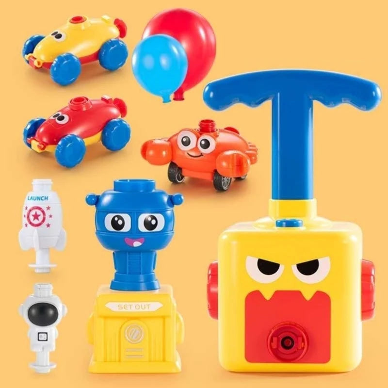 NEW Rocket Balloon Launch Tower Toy Inertia Air Power Balloon Car Science Experimen Puzzle Funny Educational Toys For Children
