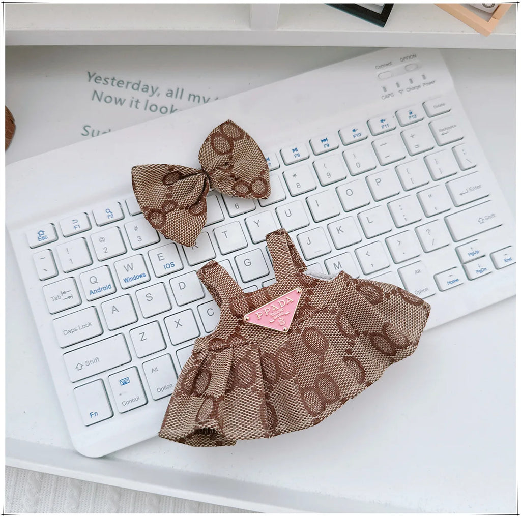 For 17cm Labubu Doll Clothes V1 V2 Doll Clothing Accessories Hat Overall Dress Shoes Bag Doll Accessories Sitting Party Game Toy