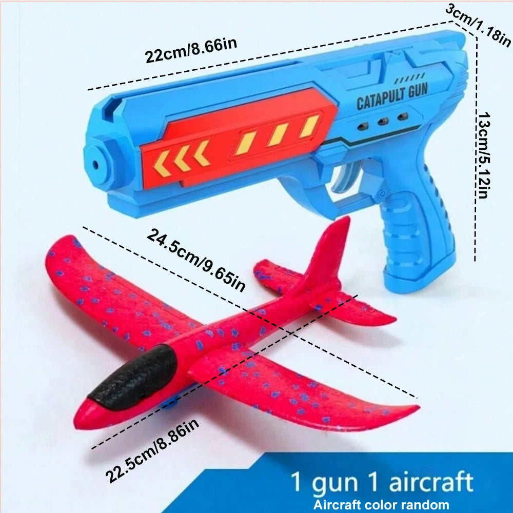 Airplane Launcher Toys Outdoor Sports Flying Toys Children's Foam Ejection Aircraft Toys Birthday Gifts for Boys Girls