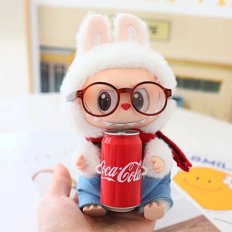 6.5cm Glasses for Labubu Accessories Transparent Plastic Glasses for Labubu Dolls Plush Doll for DIY Toys Doll Glasses Accessory