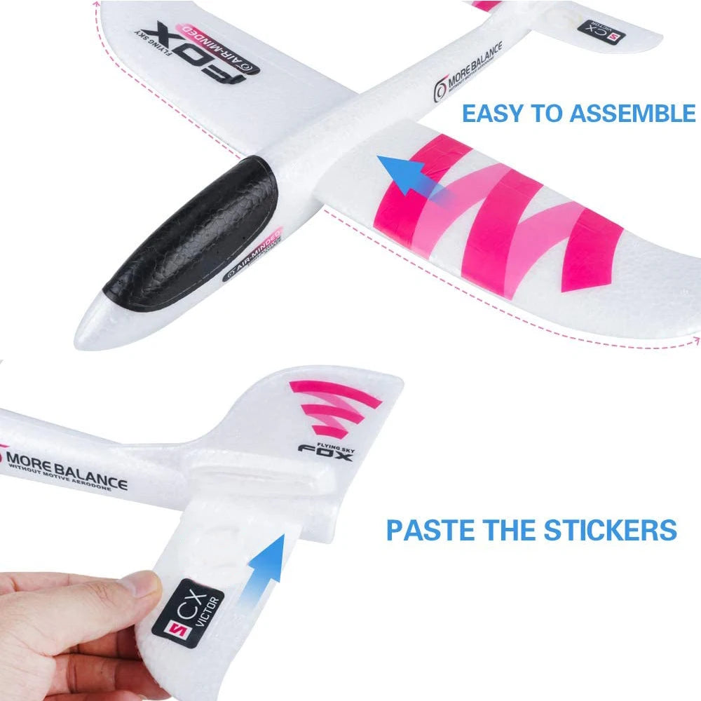 36cm48cm Large Foam Plane Glider Hand Throw Airplane Inertial EPP Bubble Planes Outdoor Launch Kids Toys for Children Boys Gift