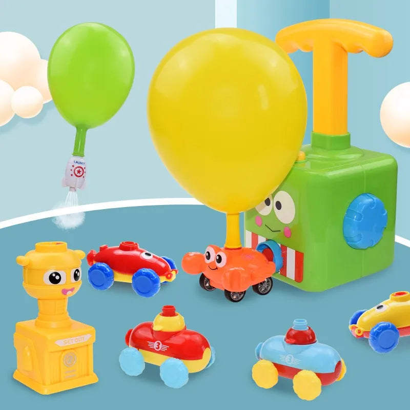 NEW Rocket Balloon Launch Tower Toy Inertia Air Power Balloon Car Science Experimen Puzzle Funny Educational Toys For Children