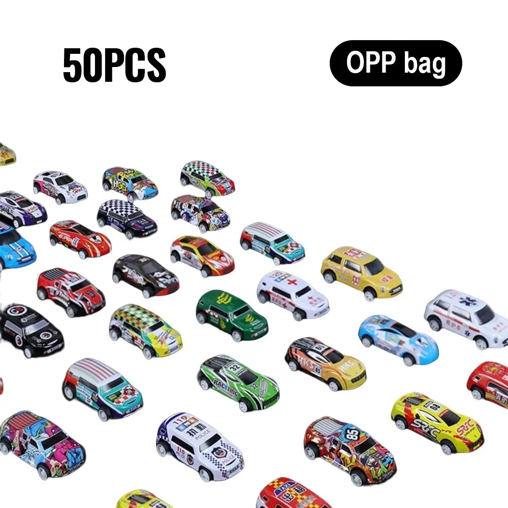 100Pcs Alloy Diecast Car Mini Cars Model Se tToys for Boys Sliding Inertia Pull Back Vehicle Toy Birthday Gift for Kids Toddler