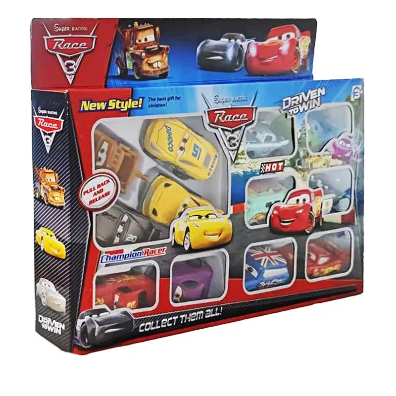 12pcs/set Disney Pixar Cars 3 Back Force Lightning Mcqueen Jackson Storm Mater Model Mini Car Toys Kids Birthday Gift Boxes 2025