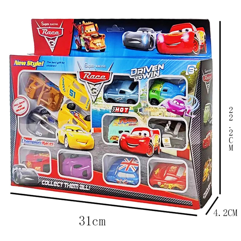 Mini 12 pcs Disney Pixar Cars 3 Piston Cup Rebound Car  Collection Lightning McQueen Jackson Storm PVC Car Model Toy for childre