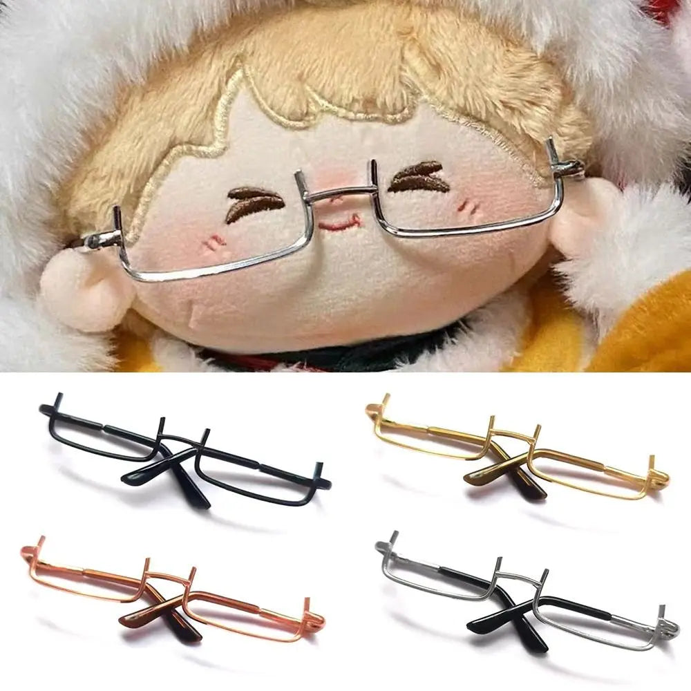 Half-frame Doll Glasses Creative Lensless Metal Plush Doll Eyeglasses Doll Accessories Fashion Pet Glasses for 20cm Dolls