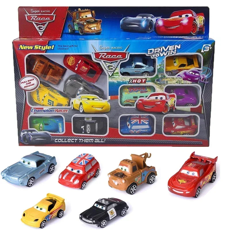 12pcs/set Disney Pixar Cars 3 Back Force Lightning Mcqueen Jackson Storm Mater Model Mini Car Toys Kids Birthday Gift Boxes 2025