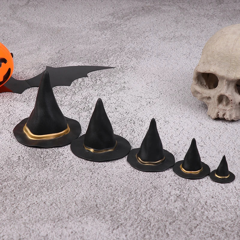 6/10Pcs Doll Felt Cloth Tiny Hats Ornament Cover Miniature Witch Hat Small Hats For Cake Decor Halloween Decoration Toy