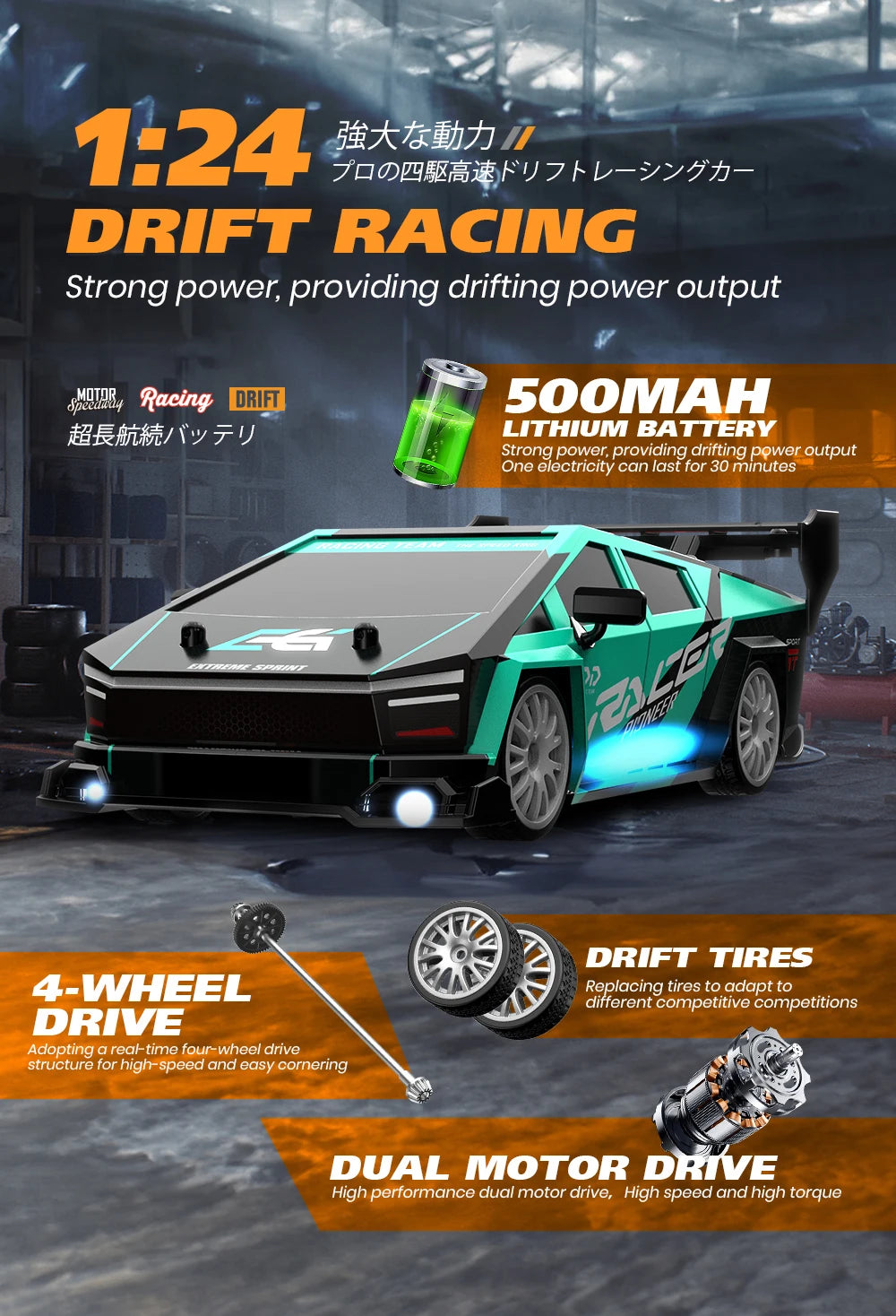 1:24 Mini 2.4G 4WD 30KM/h RC Drift Car GTRPRO AE86PRO - RTR Metal Tires, Ready to Race | Kids' Toy, Birthday Gift