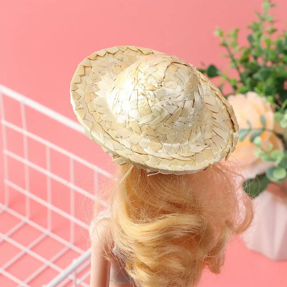 Woven Straw Hat DIY Decoration Doll Caps Multiple Sizes Crafts Cute Toys Doll Accessories