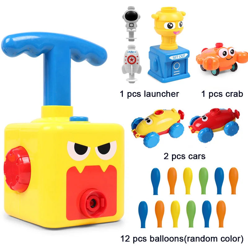 NEW Rocket Balloon Launch Tower Toy Inertia Air Power Balloon Car Science Experimen Puzzle Funny Educational Toys For Children