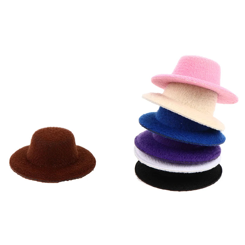 5Pcs 1:12 Dollhouse Miniature Hat Mini Dolls Hat Ornament Dolls House Accessories Kids Toys Gifts Rndom Color