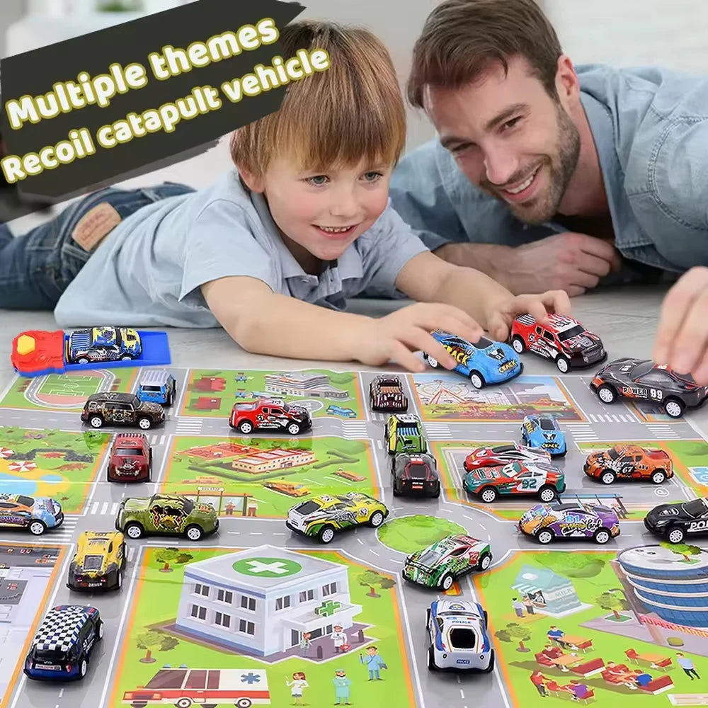 100Pcs Alloy Diecast Car Mini Cars Model Se tToys for Boys Sliding Inertia Pull Back Vehicle Toy Birthday Gift for Kids Toddler