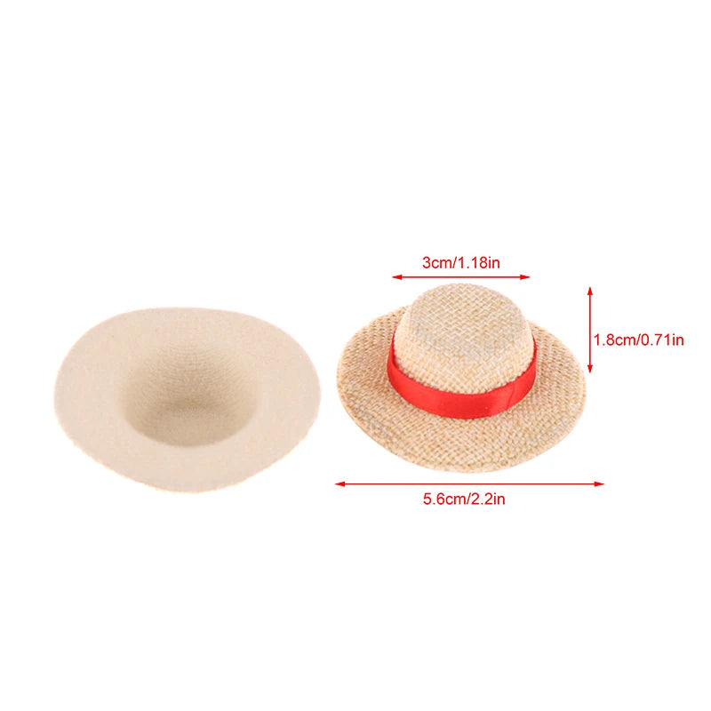 New 1Pcs Doll House Doll Mini Straw Hat Sun Cap For Doll Clothes Accessories DIY Decoration Pretend Play Toys