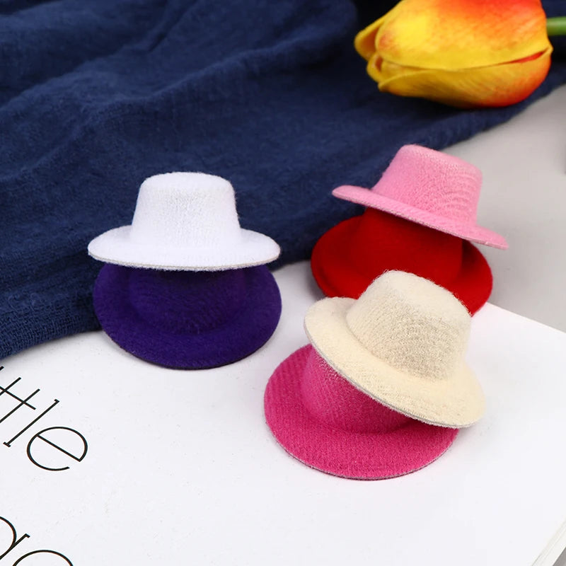 5Pcs 1:12 Dollhouse Miniature Hat Mini Dolls Hat Ornament Dolls House Accessories Kids Toys Gifts Rndom Color