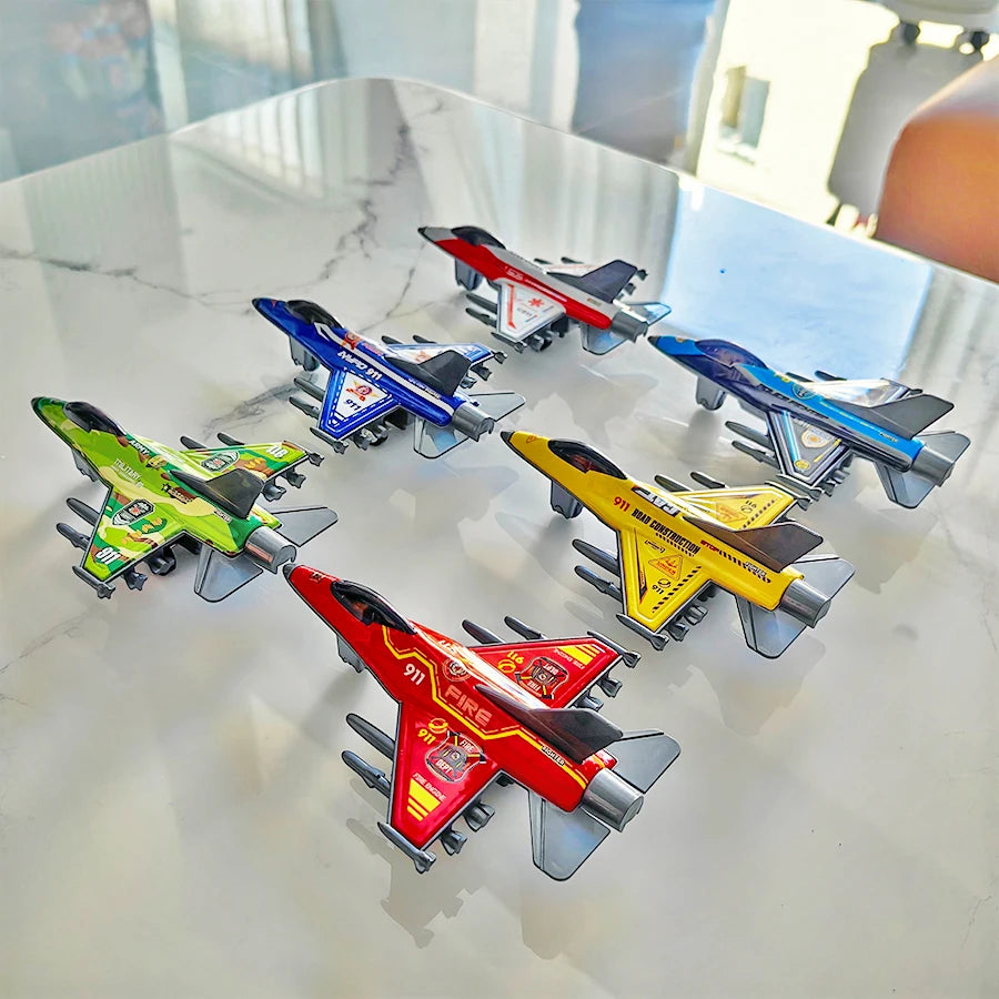 6 glider toy sets, mini semi metal planes, suitable for children's airplane models, party giveaways, Halloween, Christmas gifts