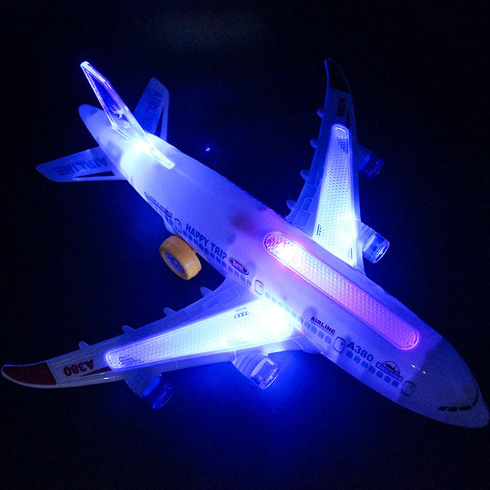 Colorful Light Music Airplane Electronic Universal Mechanical Gear Model Plane