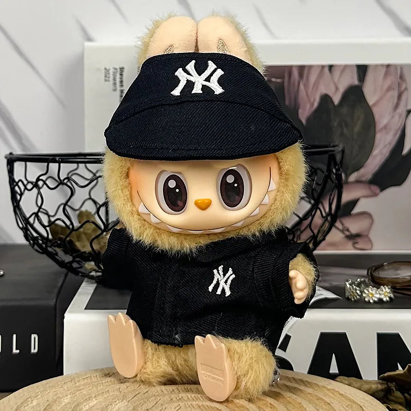 For 17cm Labubu Clothing Set Baseball jersey Catcher gloves Baseball bat Hat V1 V2 V3 Labubu Clothes Doll Accessories Toys