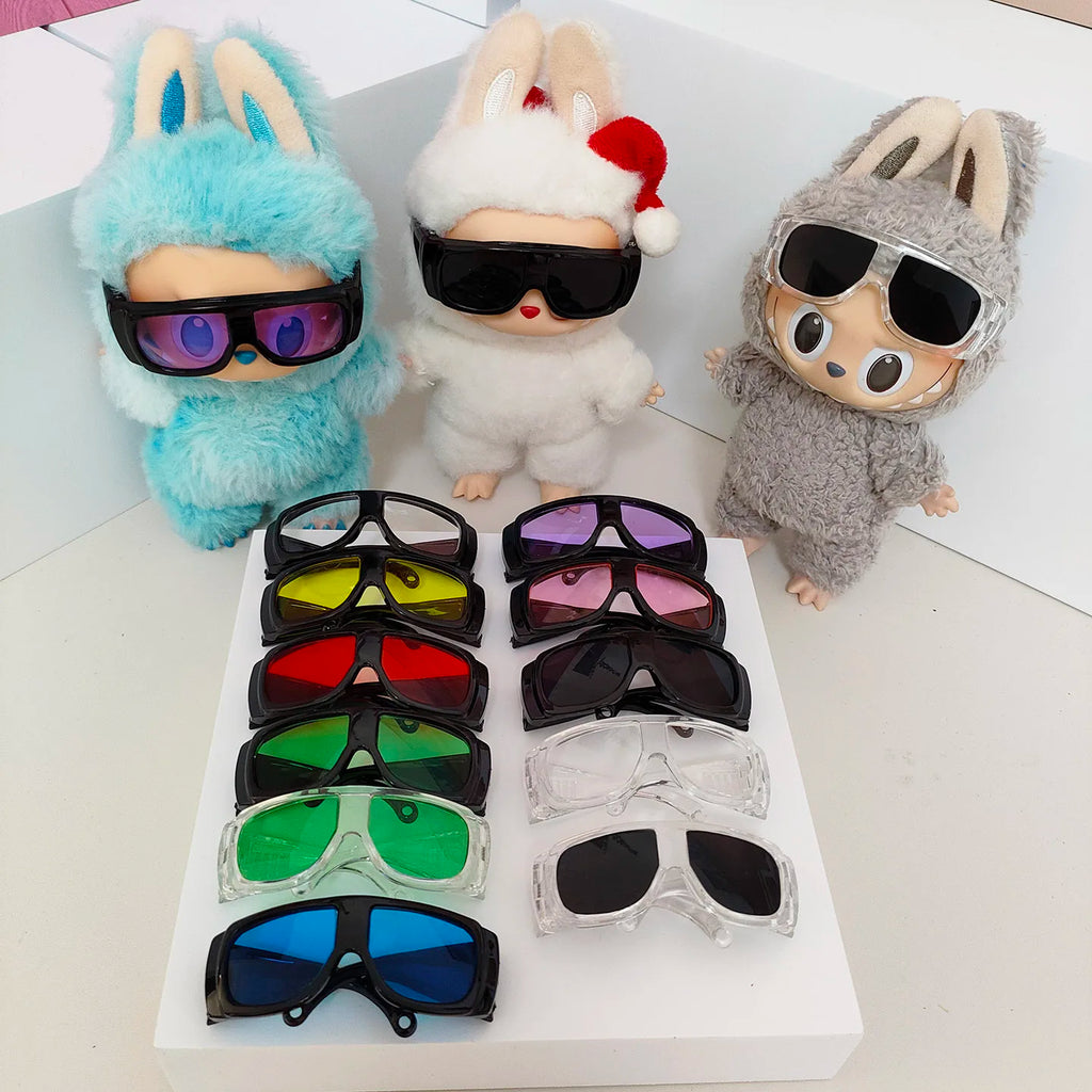 Doll Glasses 6.5cm Goggles Sunglasses for 17cm Labubu V1 V2 V3 Doll Accessories