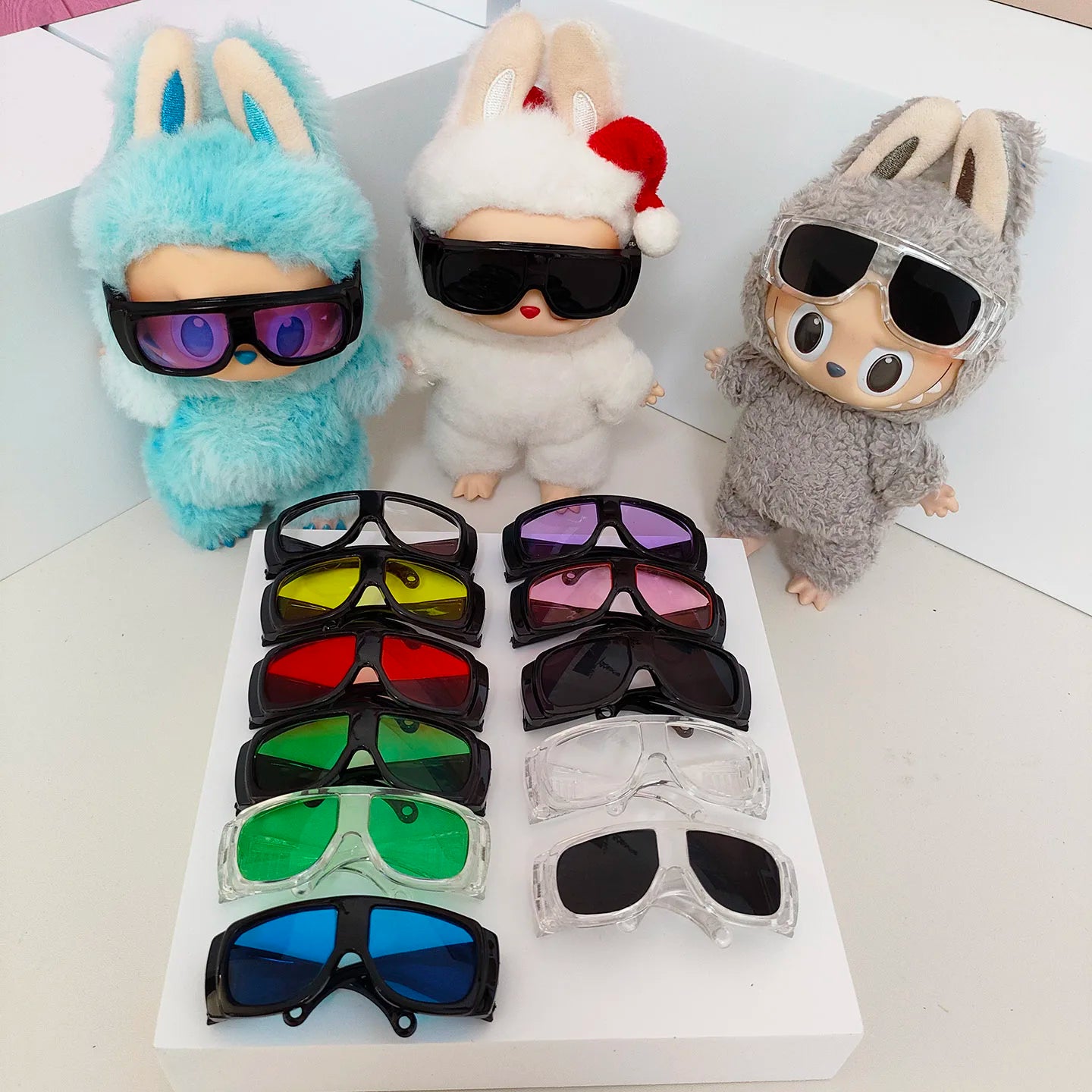 Doll Glasses 6.5cm Goggles Sunglasses for 17cm Labubu V1 V2 V3 Doll Accessories
