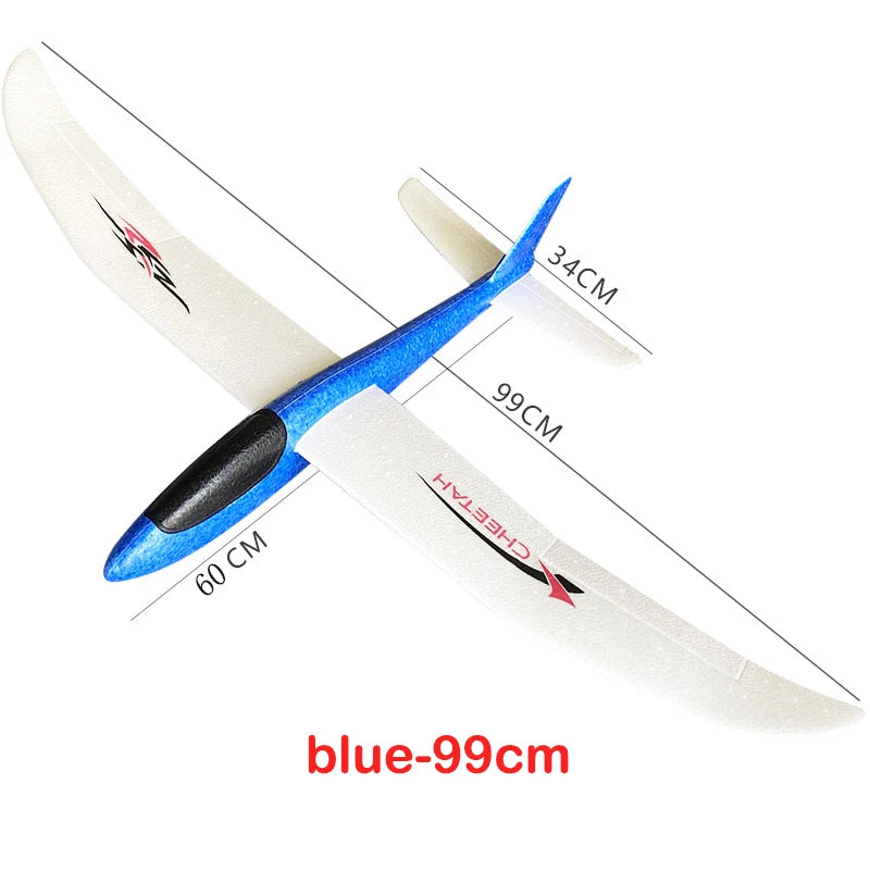 48/99CM Large Foam Glider Airplane Hand Throwing Planes Outdoor Toy 2 Flight Mode Flying Toy for Kids Birthday Party Favors