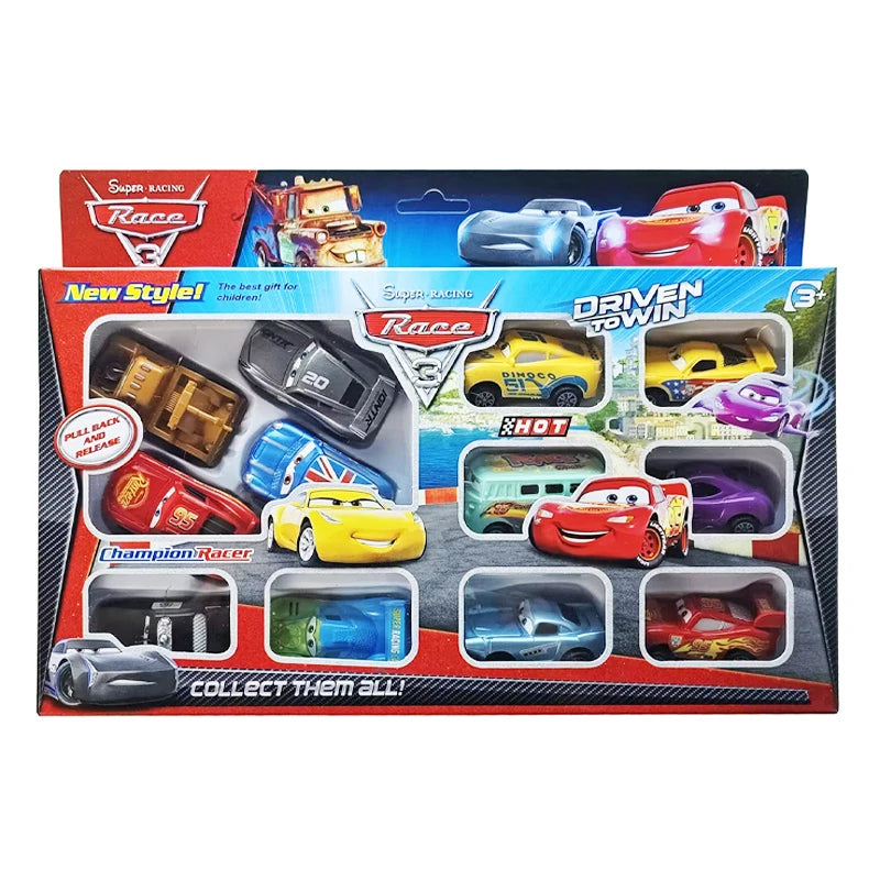 Mini 12 pcs Disney Pixar Cars 3 Piston Cup Rebound Car  Collection Lightning McQueen Jackson Storm PVC Car Model Toy for childre