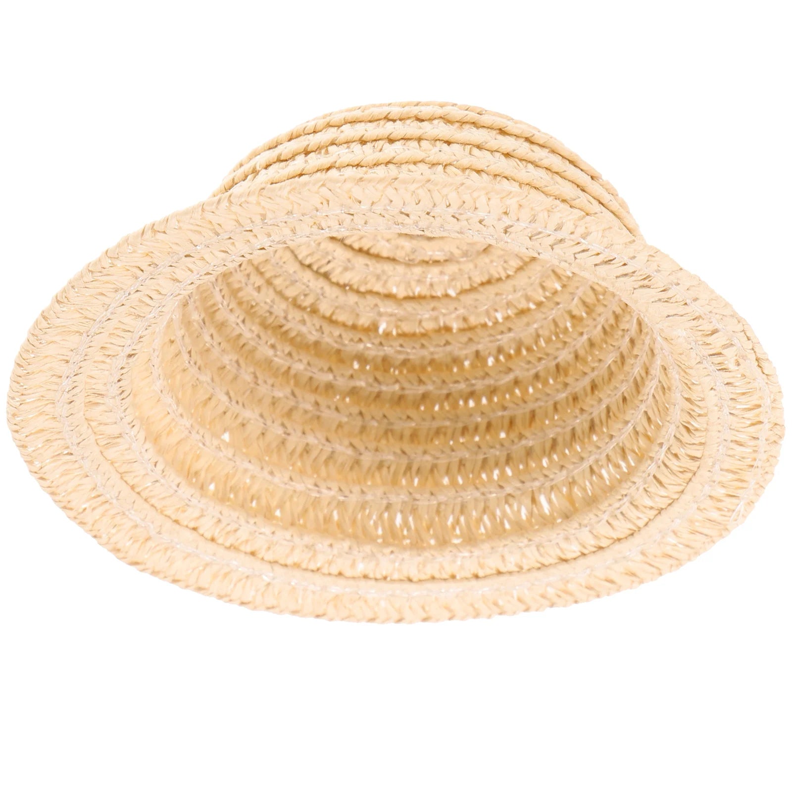 Miniature Straw Decorative Accessory Woven Craft Hat for Dolls Yellow Mini Woven Hat Photo Prop Craft Toy Kids Gift
